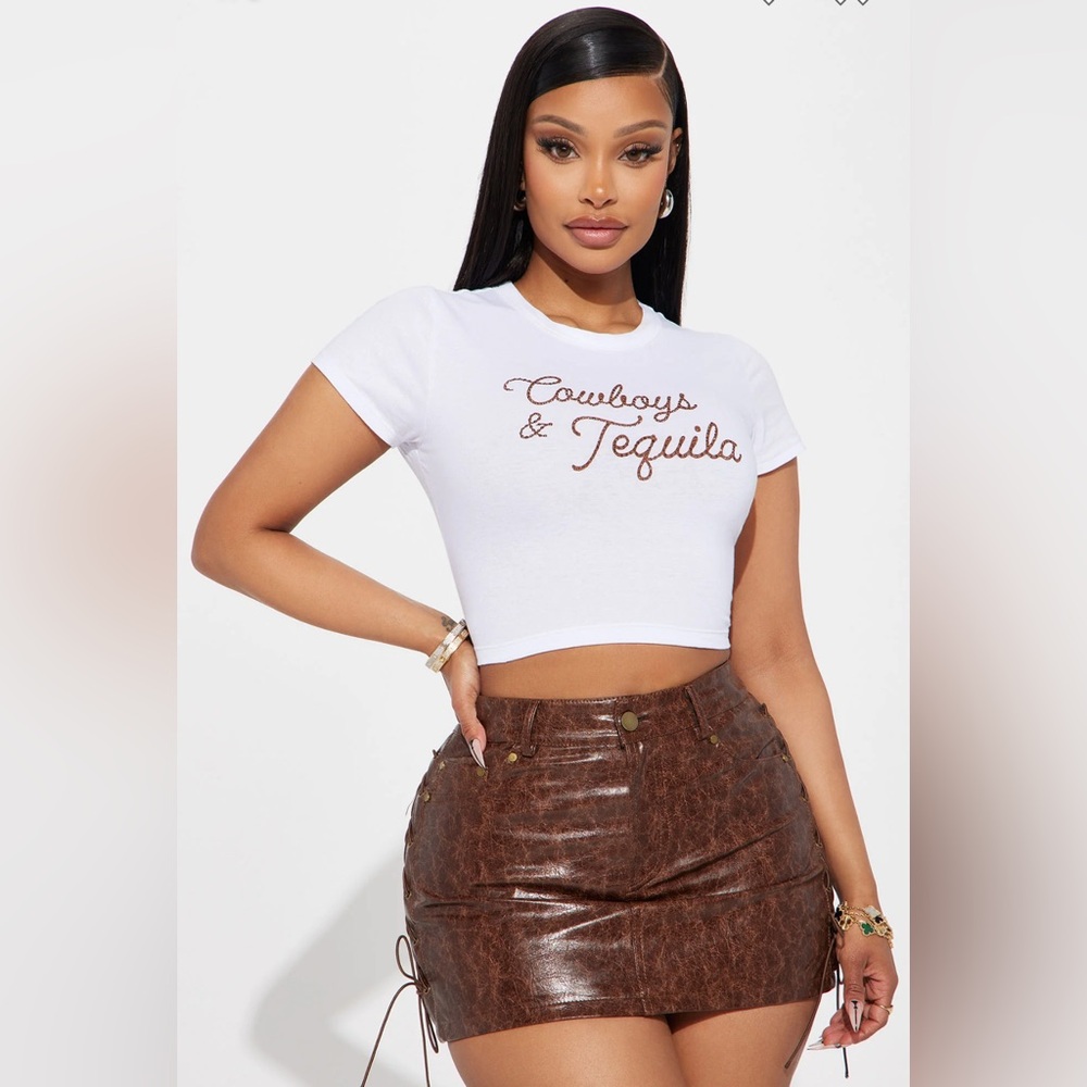 Cowboys and tequila crop top